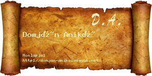 Domján Anikó névjegykártya