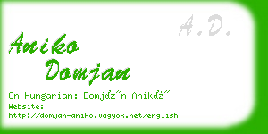 aniko domjan business card